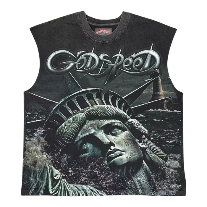 GODSPEED SUNKEN LIBERTY CUTOFF (BLACK)