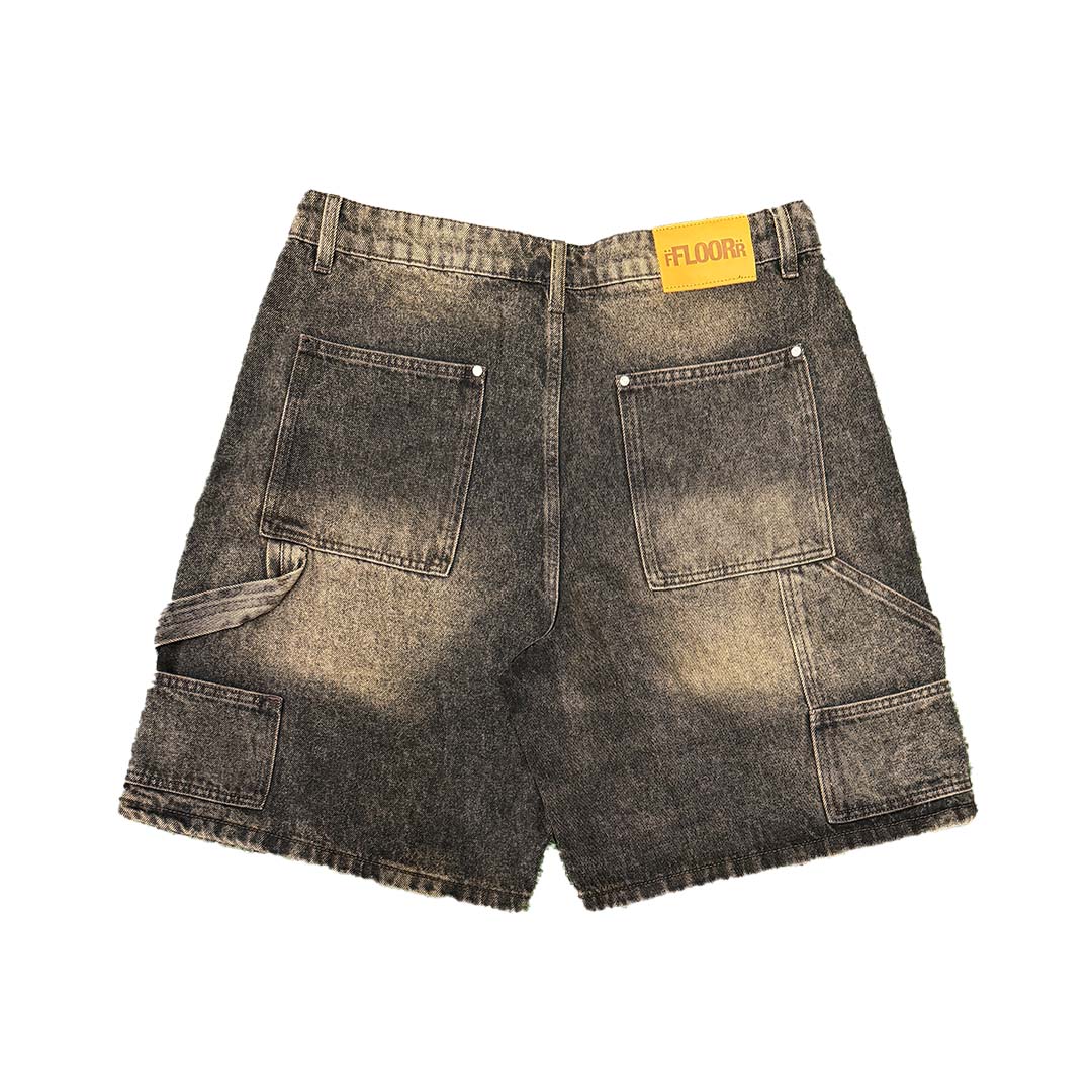 FLOOR 914 UNIFORM JEAN SHORTS (BROWN WASH)