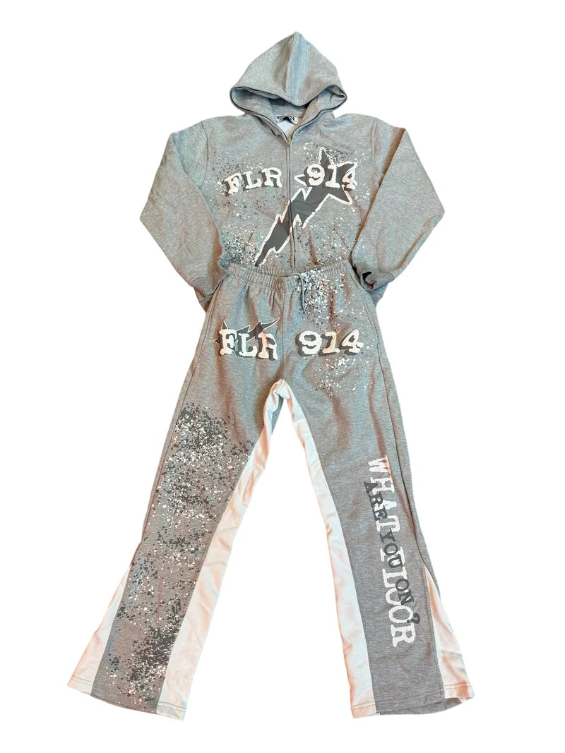 FLOOR 914 FULL SWEATSUIT GREY/WHITE