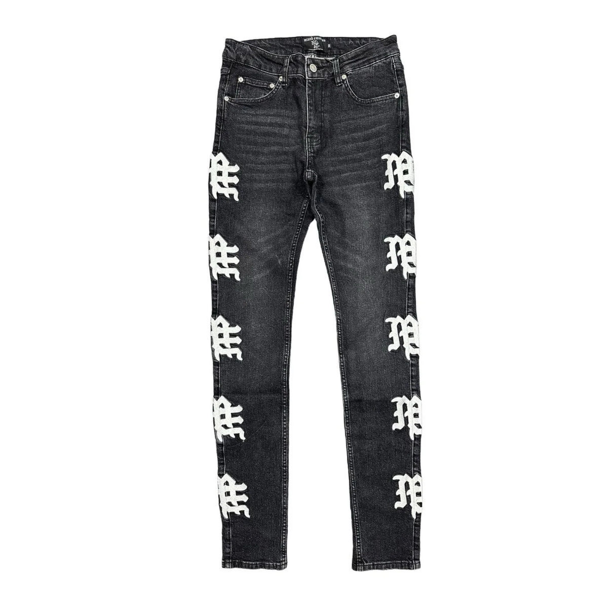 MIXED EMOTIONS MONOGRAM DENIM BLACK WASH