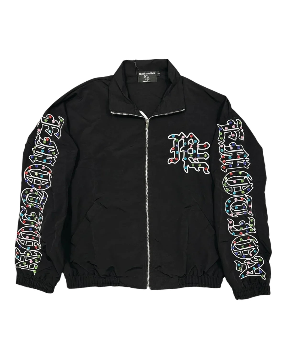 MIXED EMOTIONS RHINESTONE NYLON JACKET