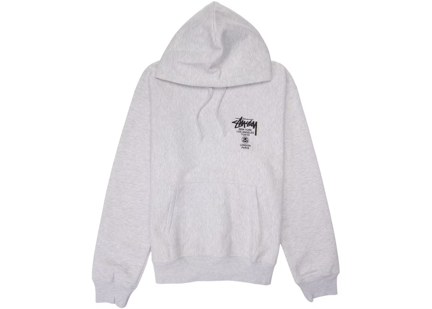 STUSSY WORLD TOUR HOODIE ASH HEATHER