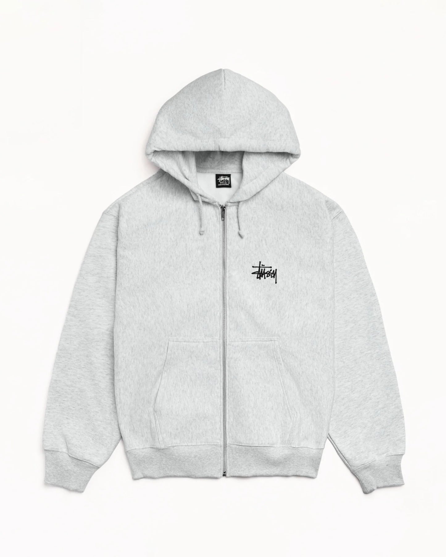 STUSSY ZIP UP BASIC ASH HEATHER