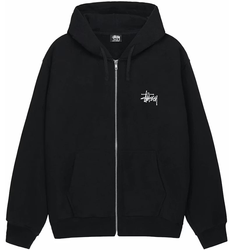 STUSSY ZIP UP BASIC BLACK