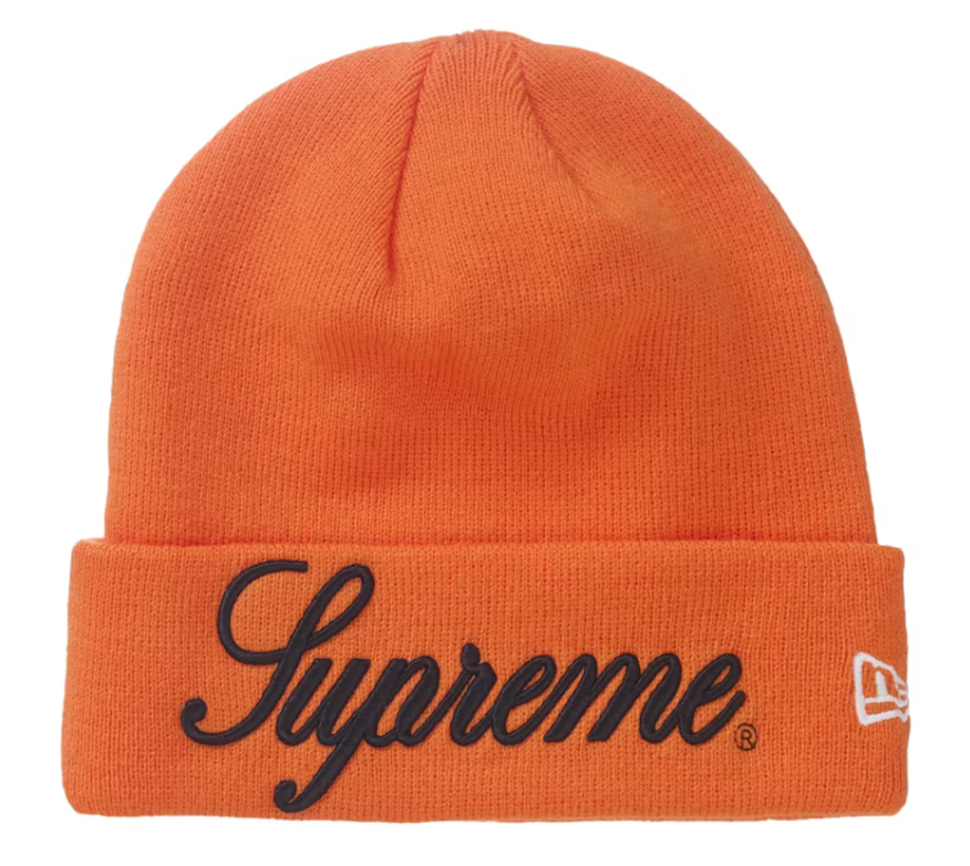 SUPREME NEW ERA SCRIPT BEANIE ORANGE