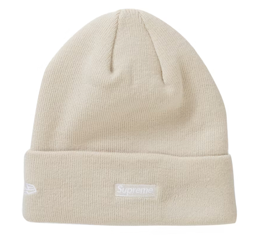 SUPREME NEW ERA SCRIPT BEANIE NATURAL