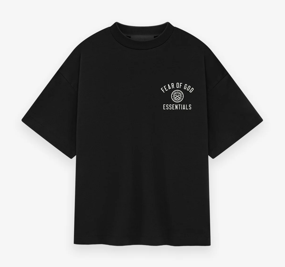 ESSENTIALS KID'S JERSEY CREWNECK TEE BLACK