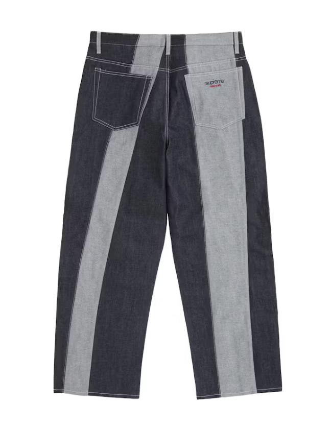 SUPREME PANELED STRIPE BAGGY JEAN