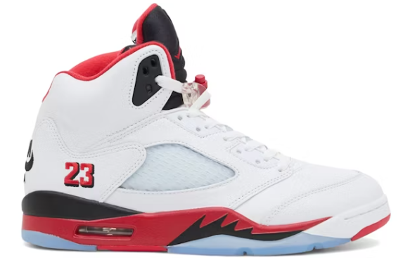 JORDAN 5 FIRE RED BLACK TONGUE