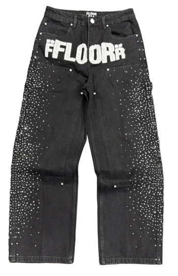 FLOOR 914 RHINESTONE CARPENTER PANTS