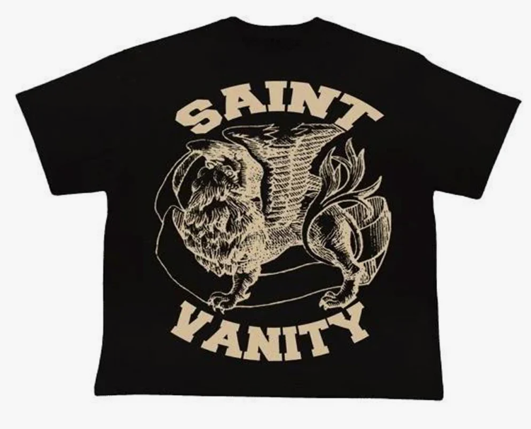 SAINT VANITY GRIFFIN TEE (BLACK/CREAM)
