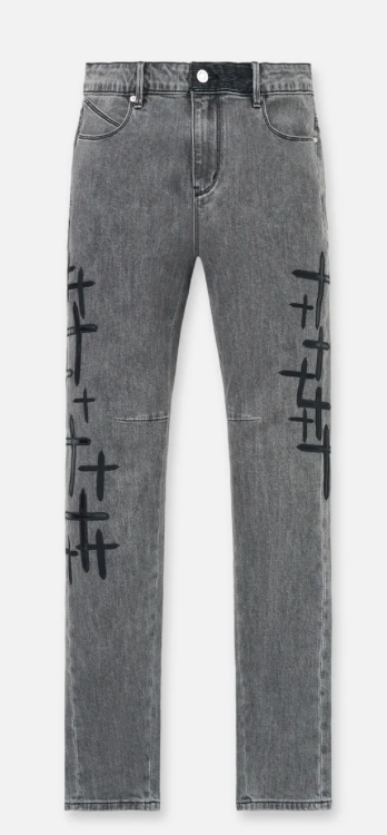 RTA BRYANT SKINNY CLOUDED MIST CROSS PATCH DARK WASH