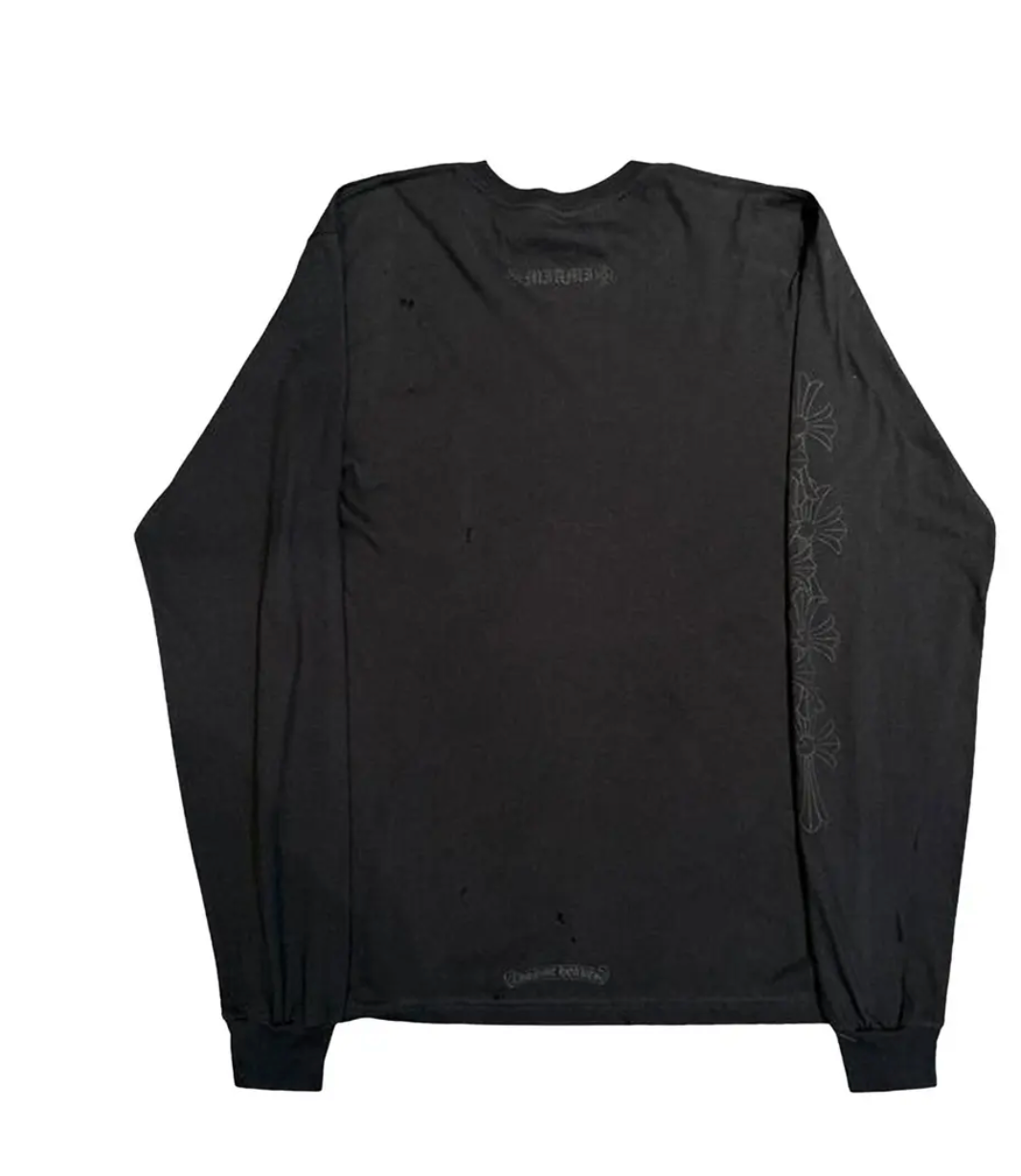 Chrome Hearts Miami Exclusive Cemetery Vertical Logo Long-Sleeve 'Black'