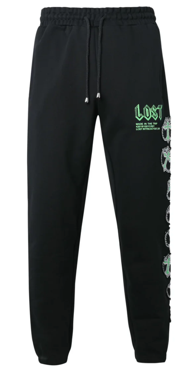 Lost Intricacy Black/Green MITT Sweatpants
