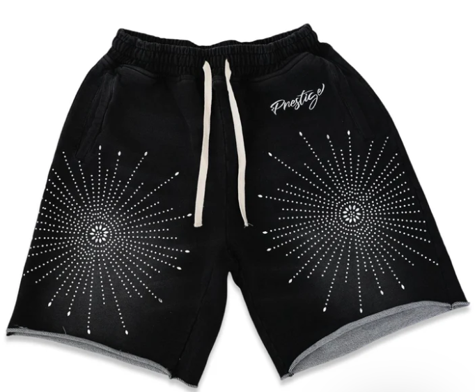 PRESTIGE “STAR RHINESTONE” BLACK SHORTS