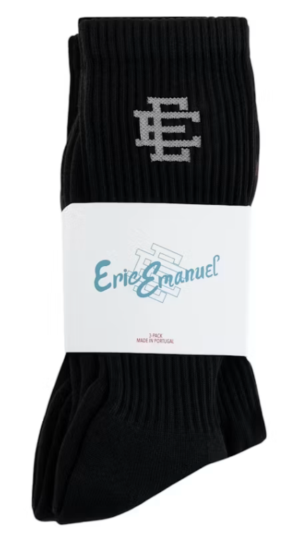 ERIC EMANUEL EE SOCKS (3 PACK) BLACK
