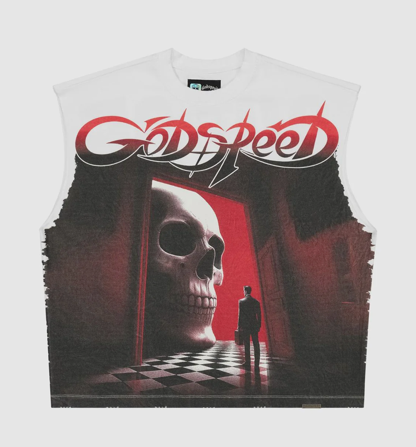 GODSPEED SLENDERMAN CUT-OFF TEE 'WHITE'