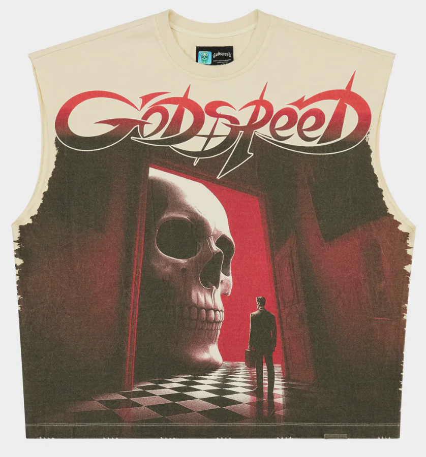 GODSPEED SLENDERMAN CUT-OFF TEE 'CREAM'