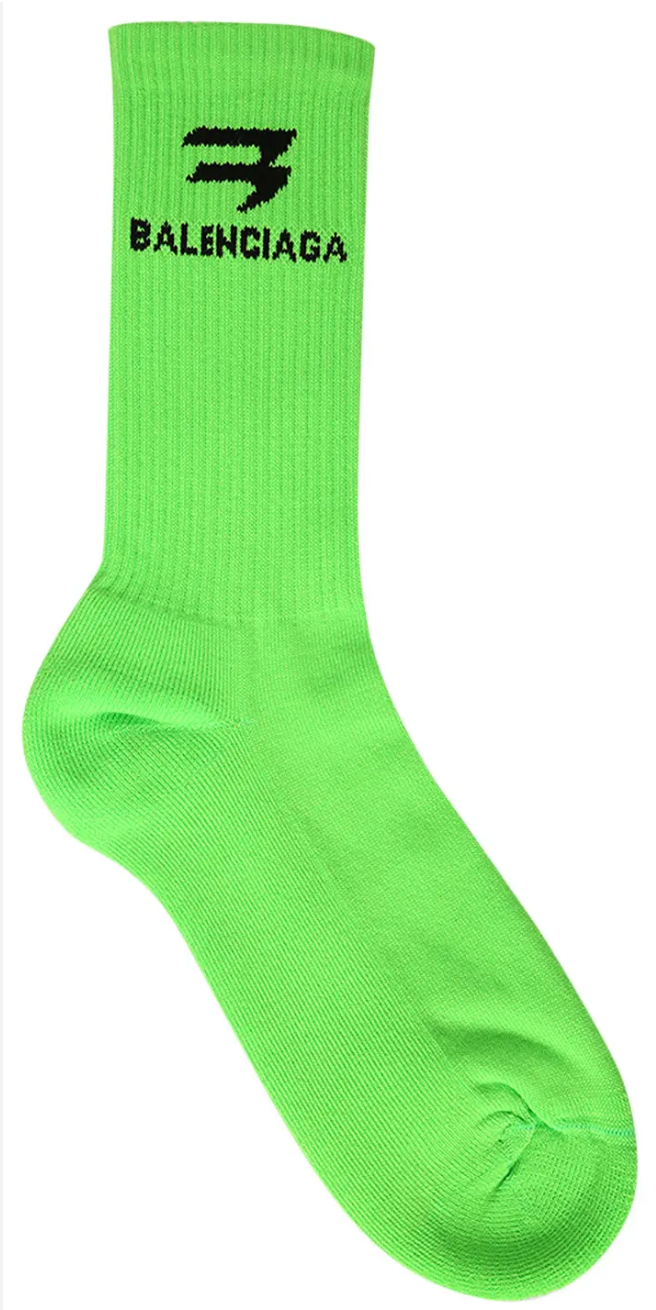 BALENCIAGA SPORTY B SOCKS 'NEON GREEN'