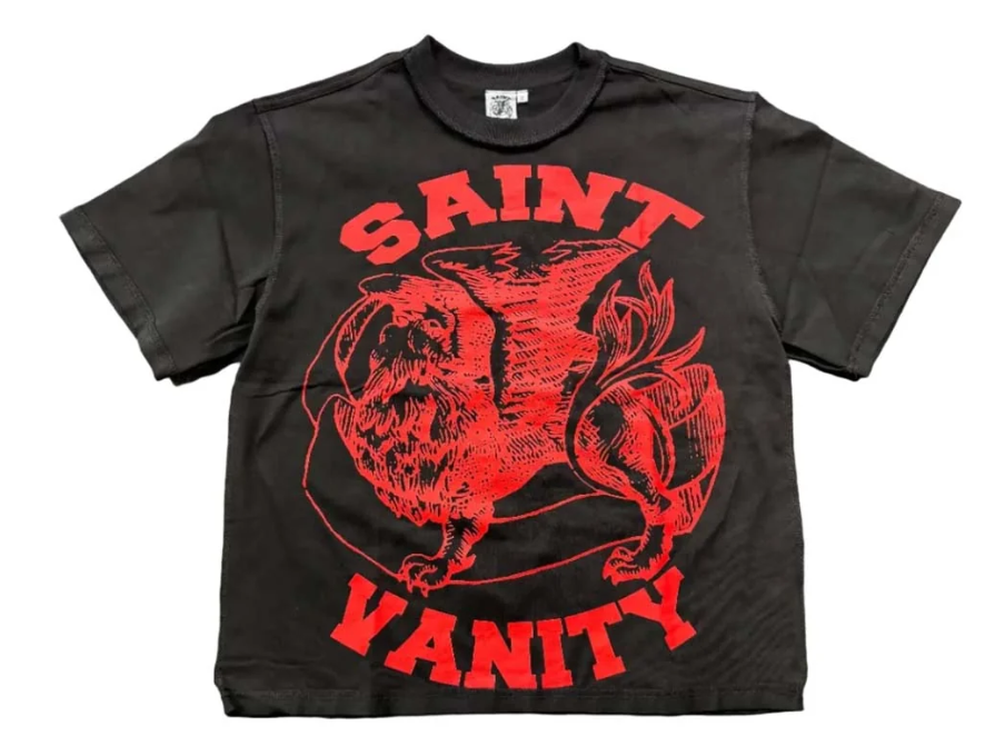 SAINT VANITY GRIFFIN TEE (BLACK/RED)