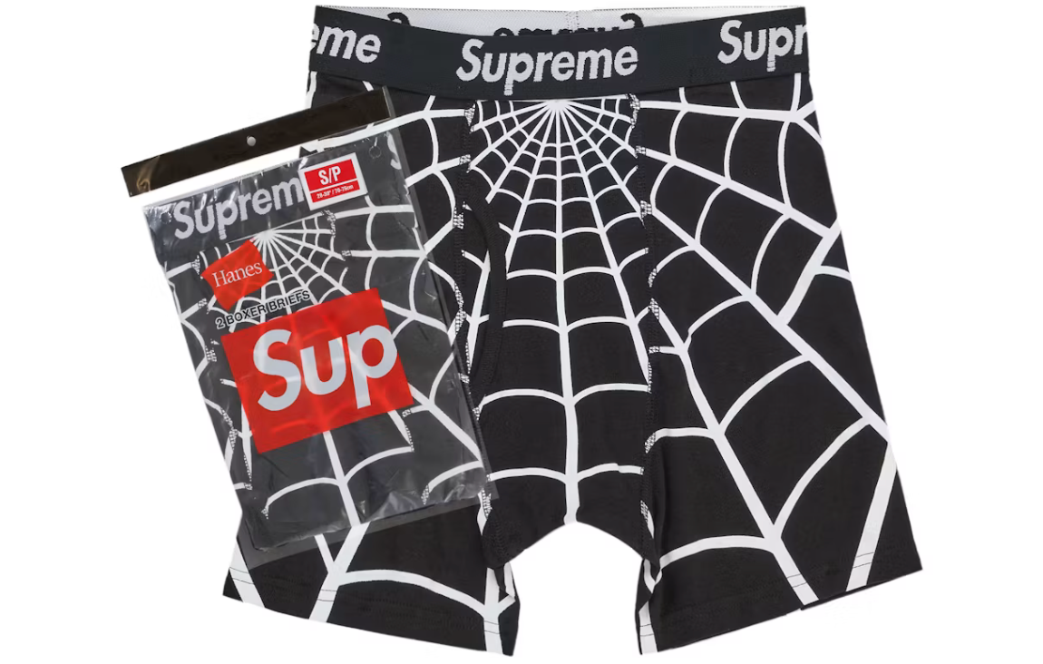 SUPREME HANES SPIDER-MAN BOXER BRIEFS (2 PACK) BLACK