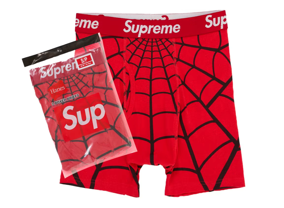 SUPREME HANES SPIDER-MAN BOXER BRIEFS (2 PACK) RED