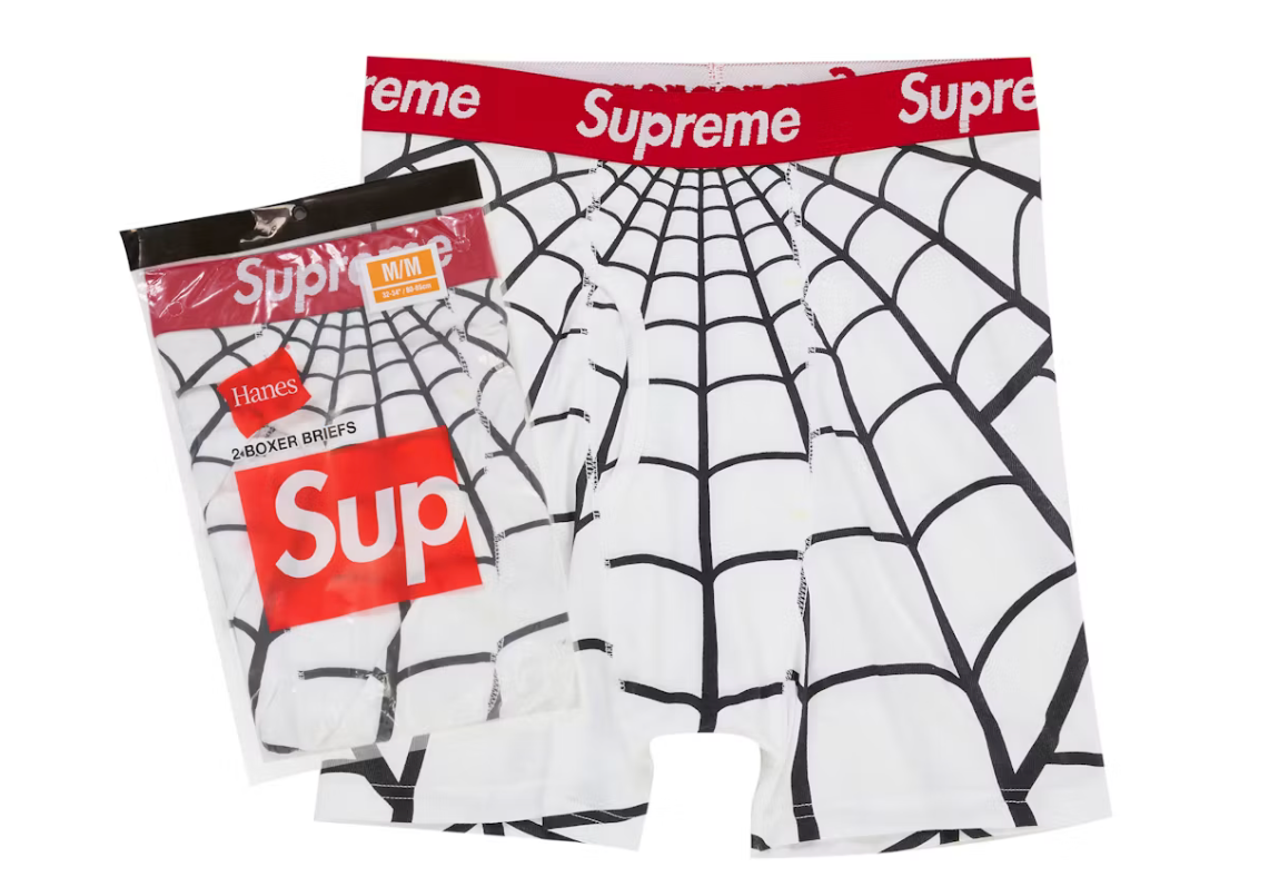 SUPREME HANES SPIDER-MAN BOXER BRIEFS (2 PACK) WHITE