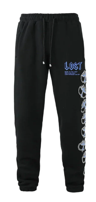 LOST INTRICACY MITT BLACK/BLUE SWEATPANTS
