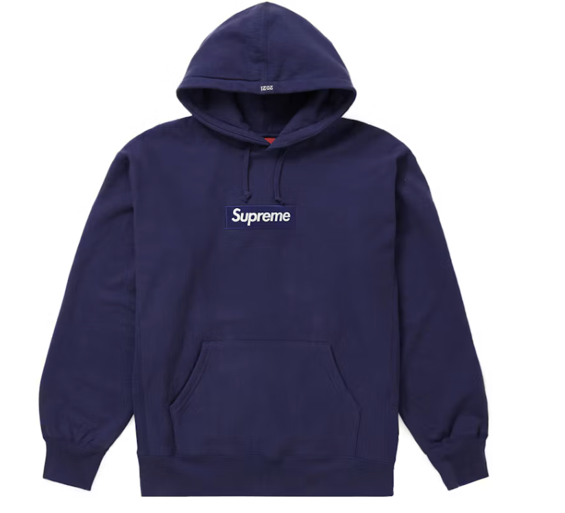 SUPREME BOX LOGO HOODED SWEATSHIRT (FW21) WASHED NAVY