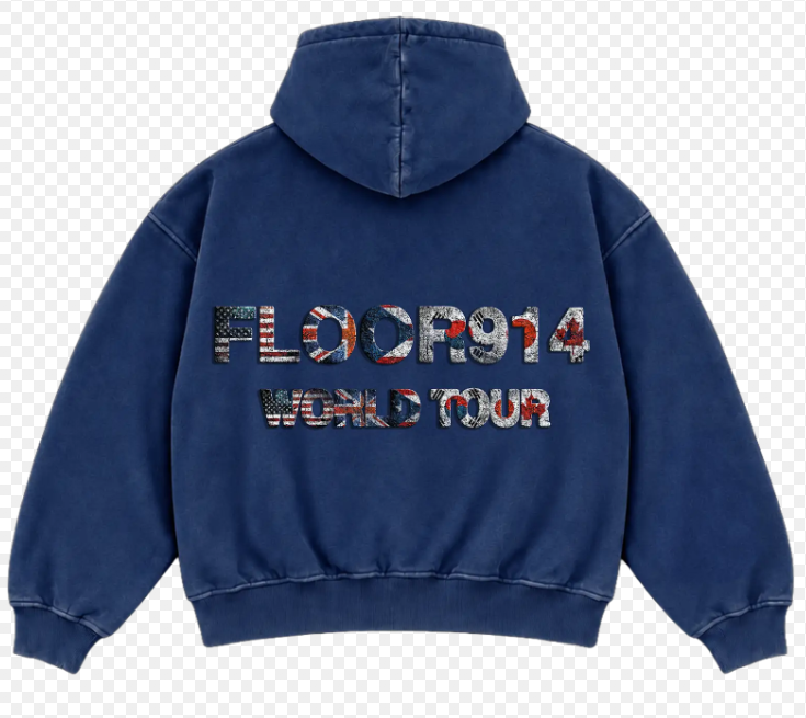 FLOOR 914 WORLDWIDE FLAG ZIP-UP (BLUE)