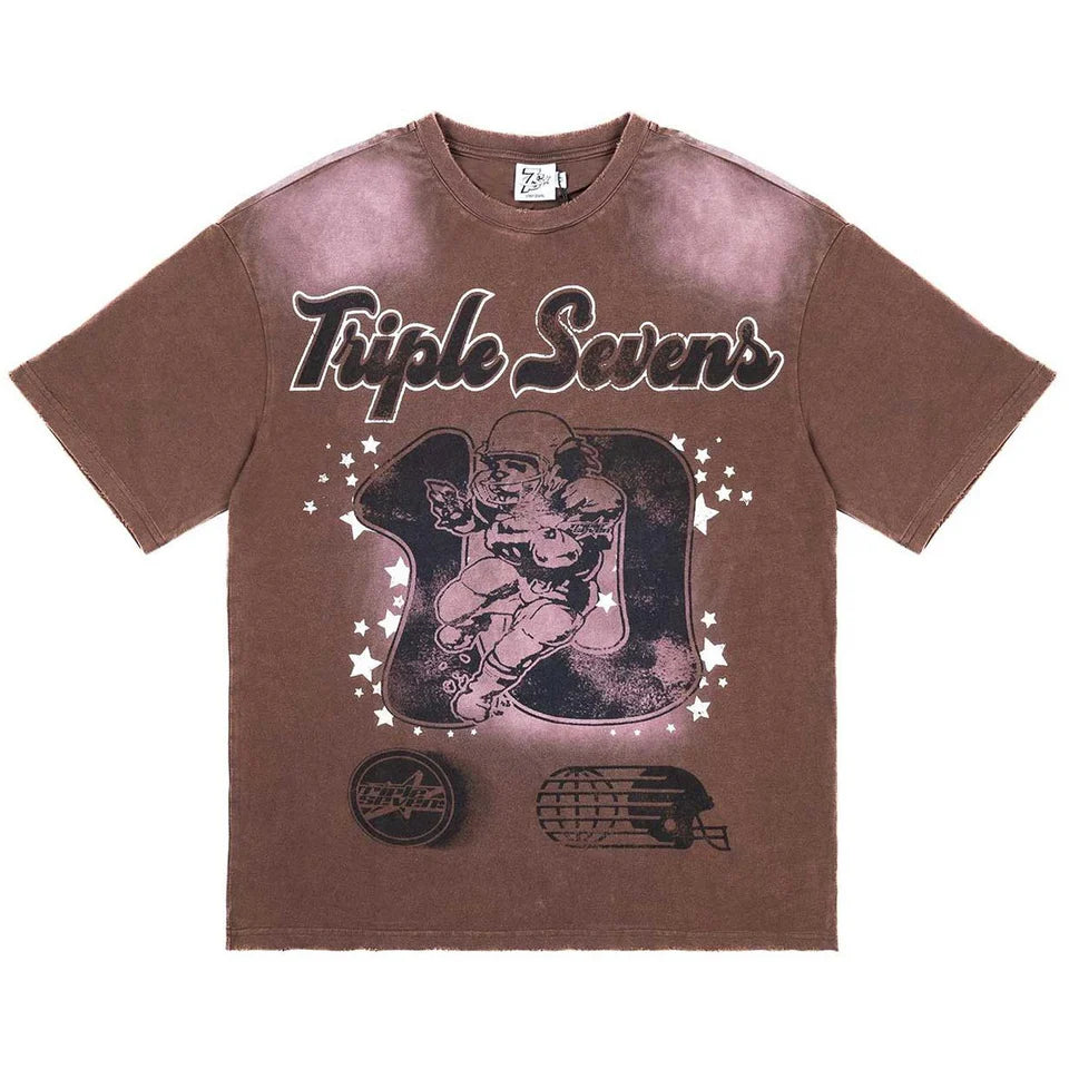 TRIPLE SEVENS ALL STAR FOOTBALL TEE (BROWN)
