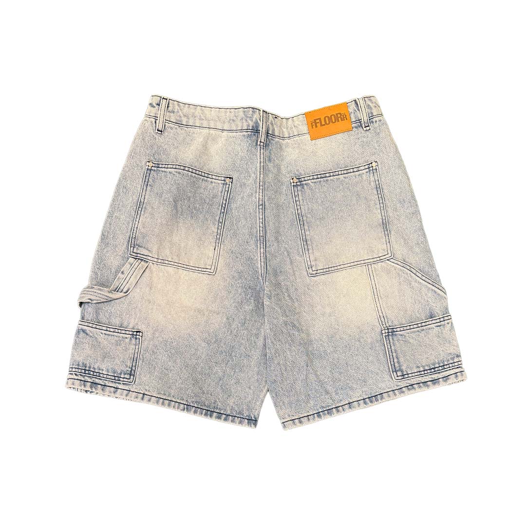 FLOOR 914 UNIFORM JEAN SHORTS (LIGHT BLUE WASH)