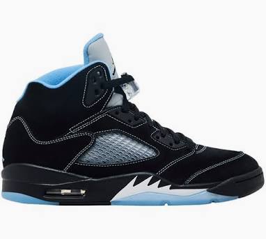 JORDAN 5 'BLACK/UNIVERSITY BLUE'
