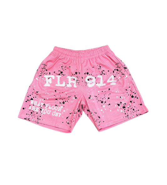 FLOOR 914 PINK MESH SHORTS