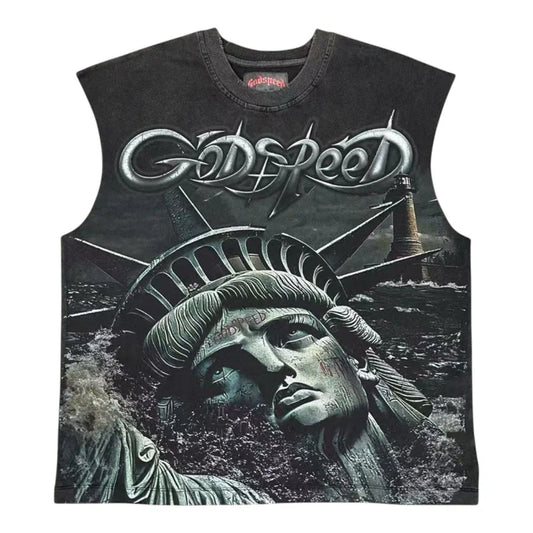 GODSPEED SUNKEN LIBERTY CUTOFF (BLACK)