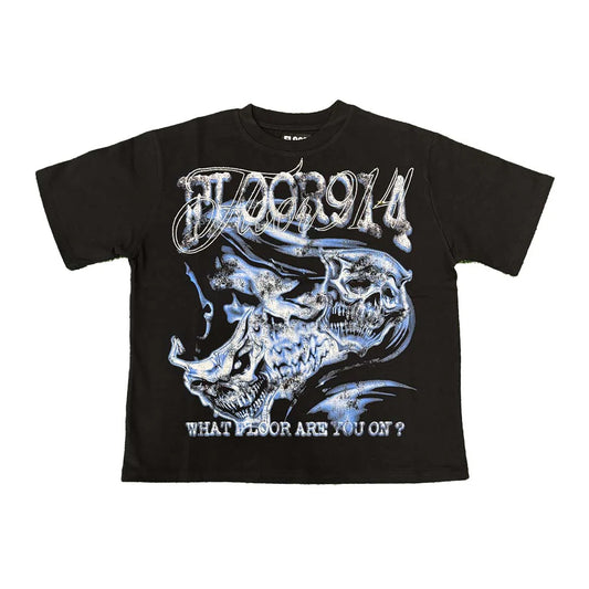 FLOOR 914 SKULLTEX TEE (BLACK)