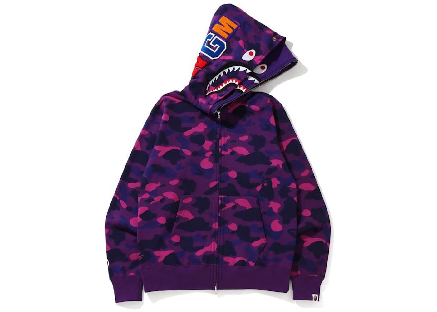 BAPE DOUBLE HOOD PURPLE CAMO HOODIE