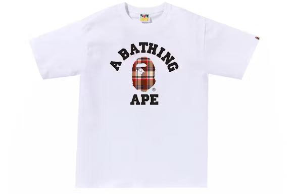 BAPE TEE CHECK COLLEGE 'WHITE/BEIGE'