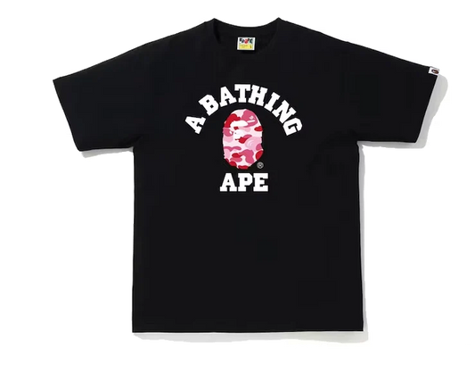BAPE TEE 'ABC CAMO COLLEGE BLACK/PINK'