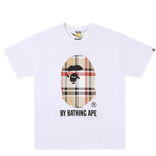 BAPE TEE APE BY CHECK 'WHITE/BEIGE'