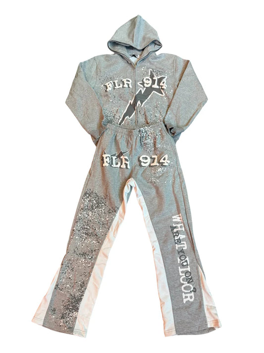 FLOOR 914 FULL SWEATSUIT GREY/WHITE