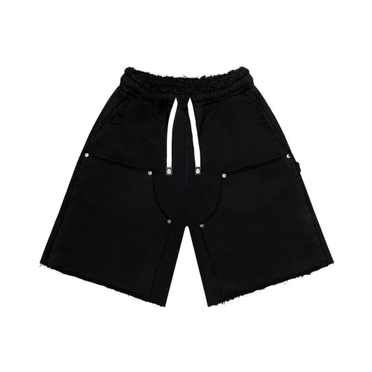GODSPEED CARPENTER DISTRESSED BLACK SHORTS