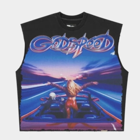 GODSPEED FUN SLEEVELESS T-SHIRT BLACK