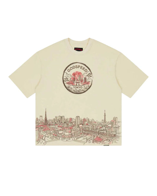 GODSPEED TOKYO SKYLINE TEE BONE