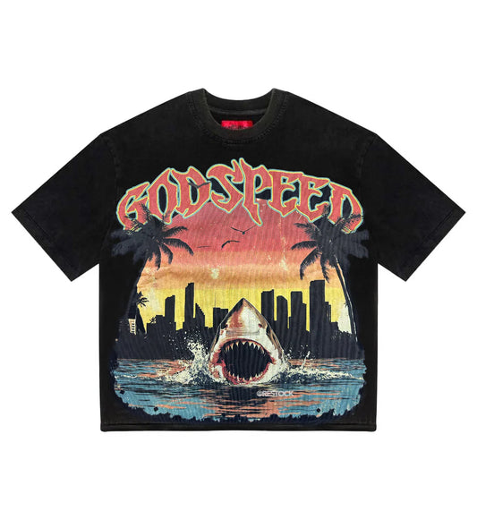 GODSPEED MIAMI SHARK TEE BLACK MIAMI EXCLUSIVE