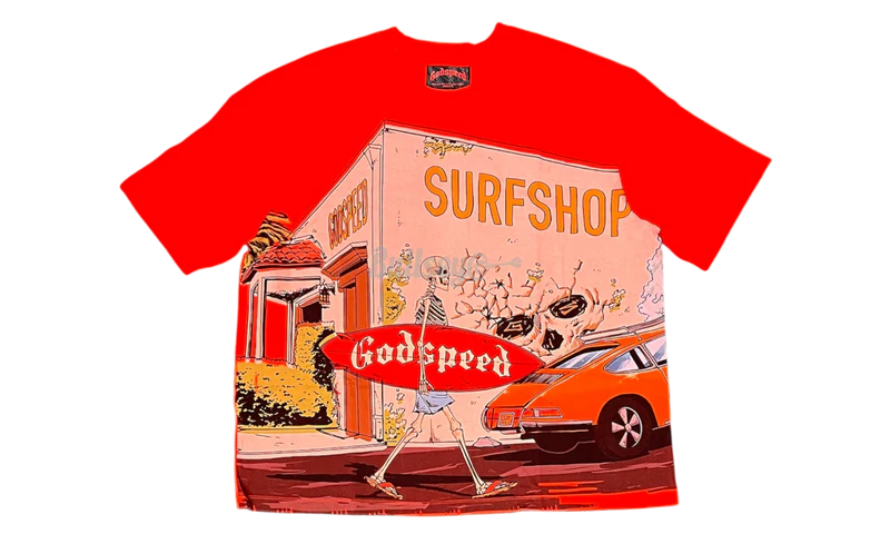 GODSPEED SURF SHOP TEE RED