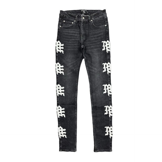 MIXED EMOTIONS MONOGRAM DENIM BLACK WASH