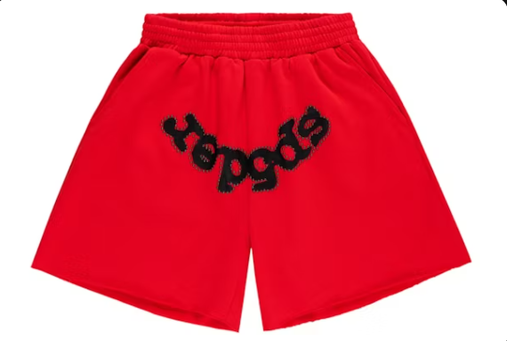 RED STUDDED OG WEB SWEATSHORT
