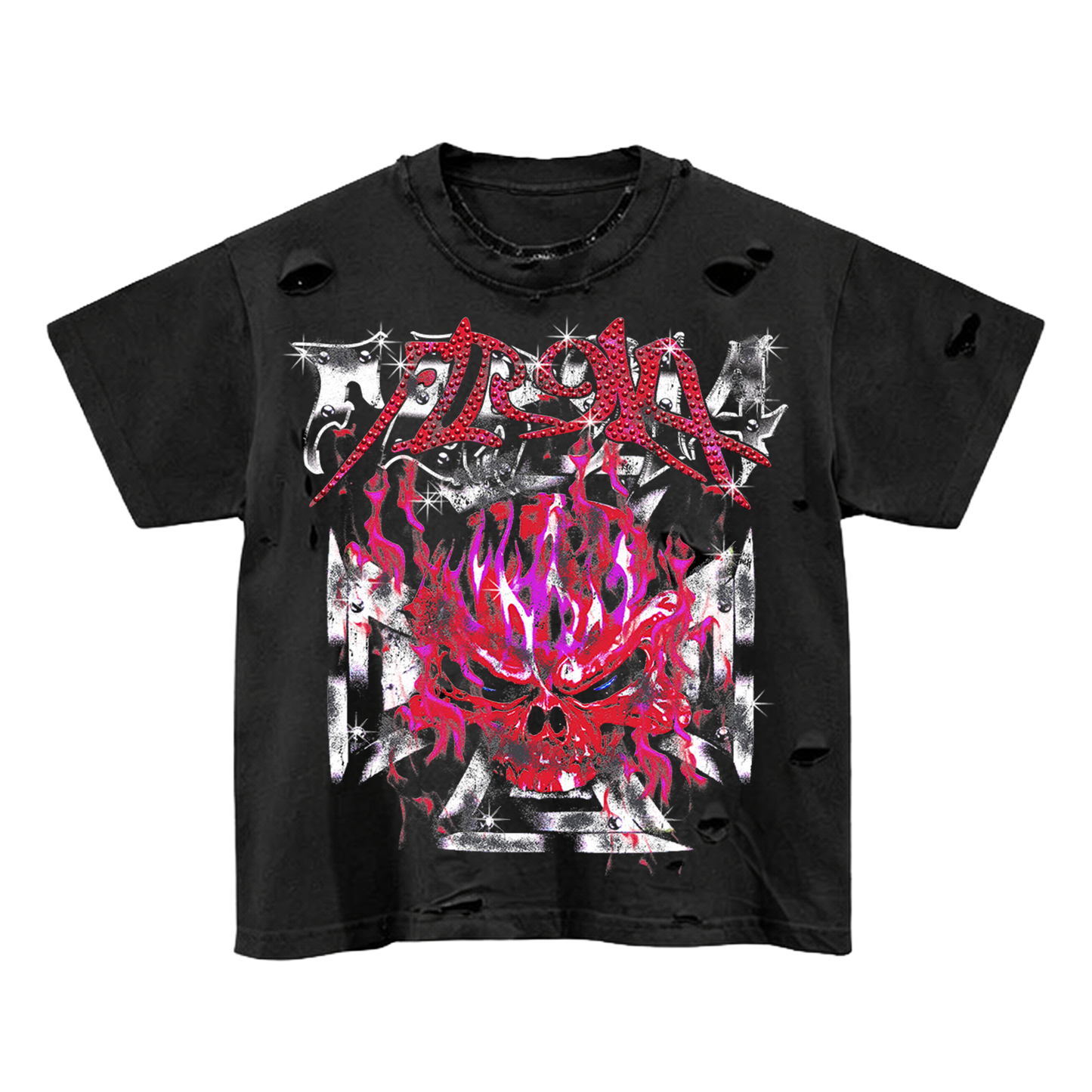 FLOOR 914 SCARLET SKULL TEE