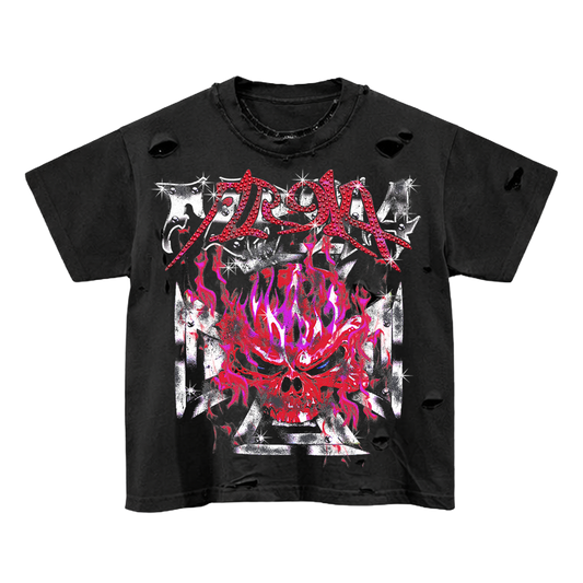 FLOOR 914 SCARLET SKULL TEE